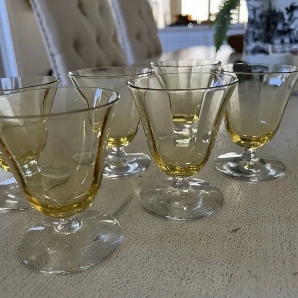 fosteria Other - Vintage Fosteria Topaz Cocktail Glasses 6 RARE